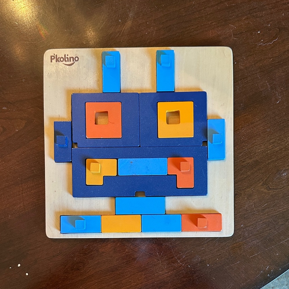 Blue and Orange Robot Puzzle for Kids